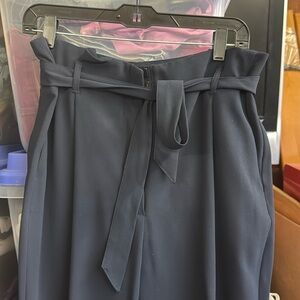 H&M high waist, belted Slacks, Navy